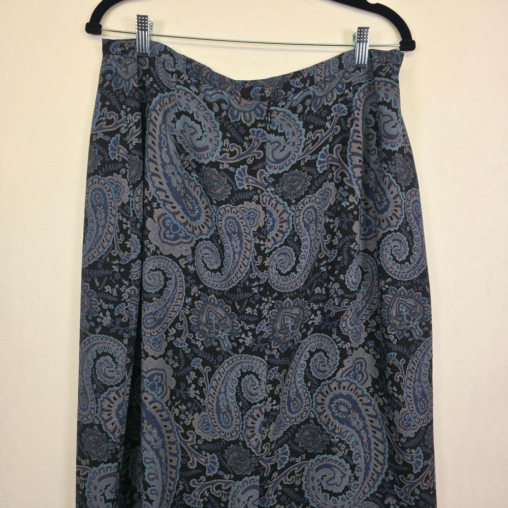 Casual Corner Annex Maxi Skirt Women 16 Blue‎ Black Paisley Whimsigoth Capsule - Picture 13 of 14